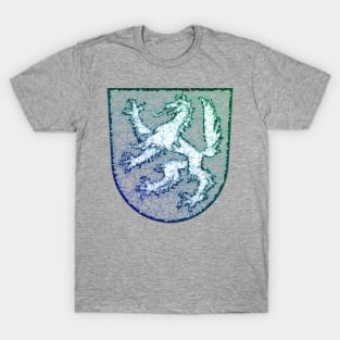 Low Poly Coat of Arms Gradient Green to Blue T-Shirt